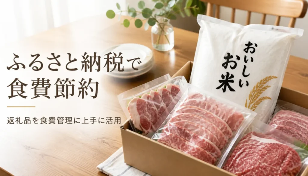 ふるさと納税の返礼品として届いたお米と冷凍肉
