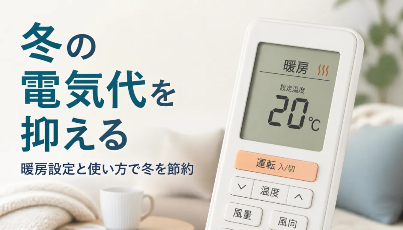 暖房の設定温度が表示されたエアコンのリモコン