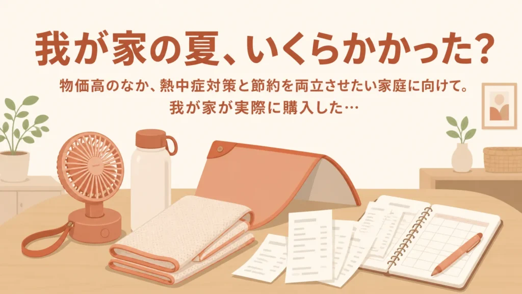 熱中症対策グッズの購入レシートと家計簿記録
