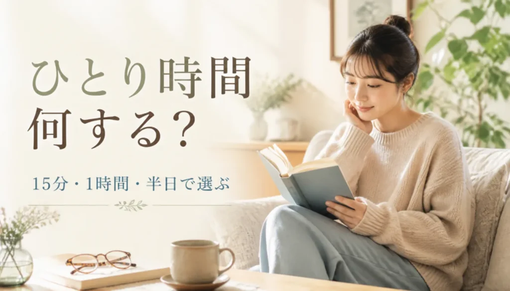 湯気の立つお茶と открытые本が置かれた一人時間の風景