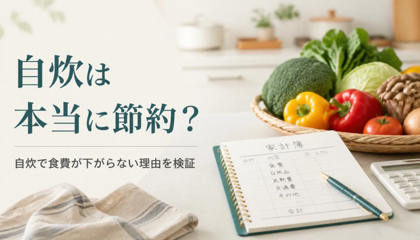 野菜と家計簿ノートが置かれた台所の様子