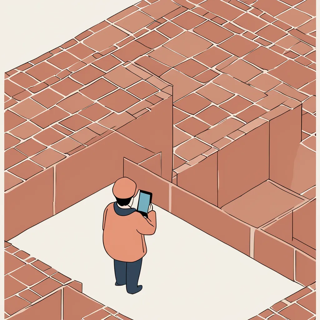 person troubleshooting smartphone with question mark