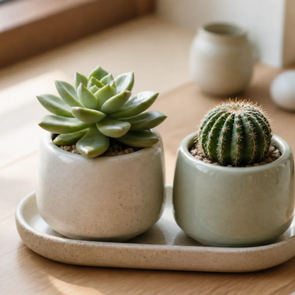 手のひらサイズの多肉植物とミニサボテン