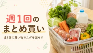 1週間分のまとめ買いで購入した食材一式