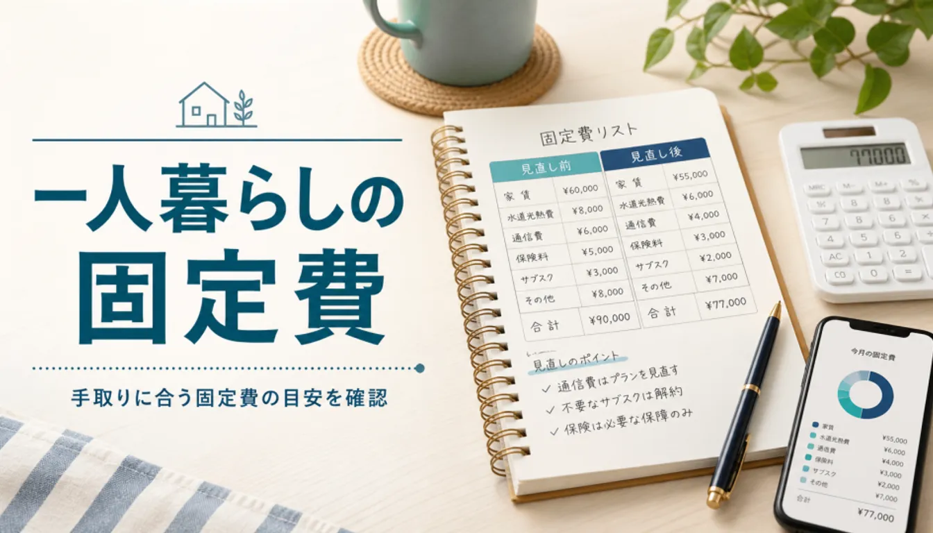 家計簿ノートと電卓、スマートフォンが並んだ様子