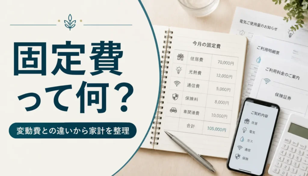 請求書とペンが添えられた家計簿ノート