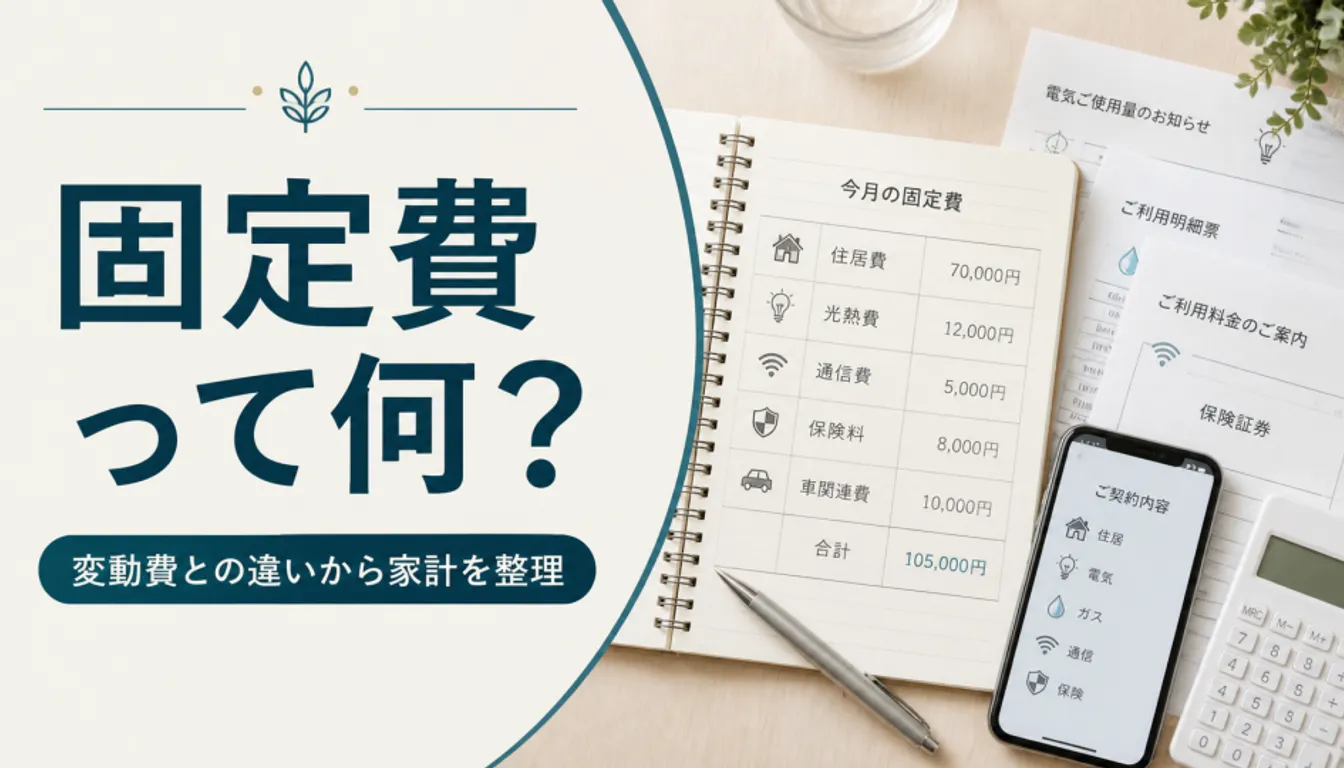 請求書とペンが添えられた家計簿ノート