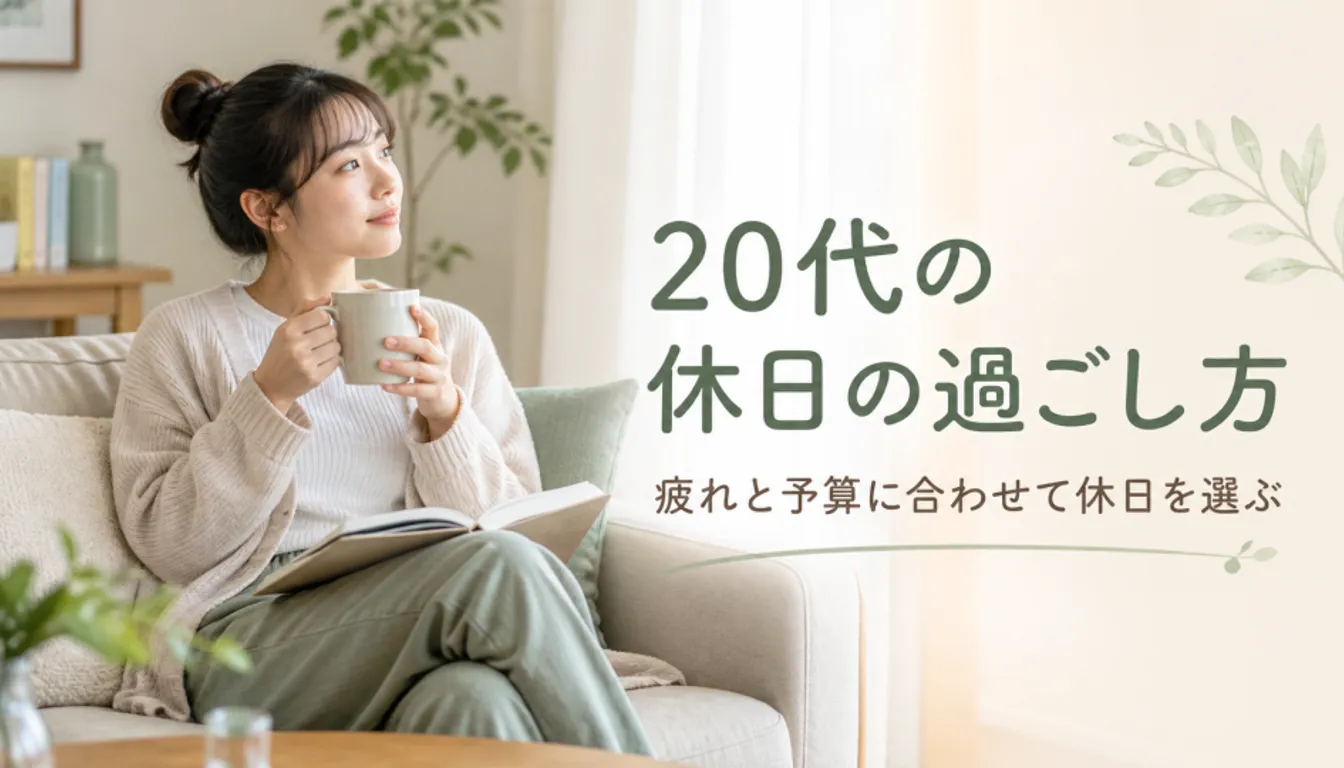 ソファでくつろぐ20代社会人の休日の様子