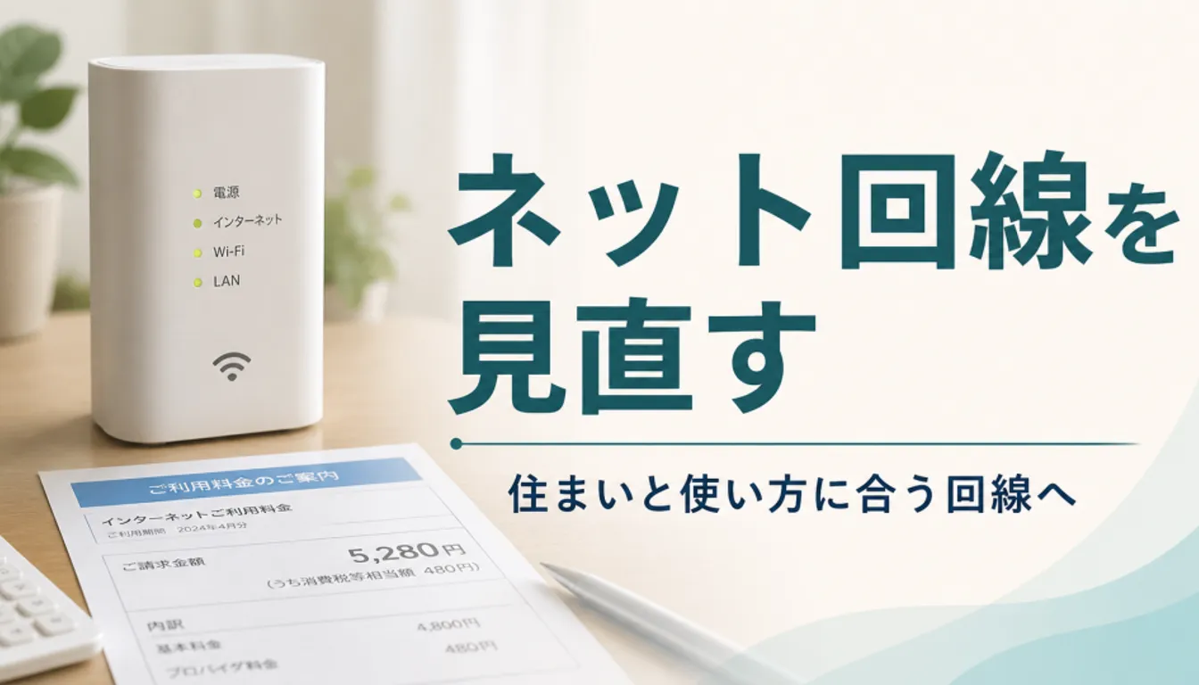 白いWi-Fiルーターと通信費の請求明細