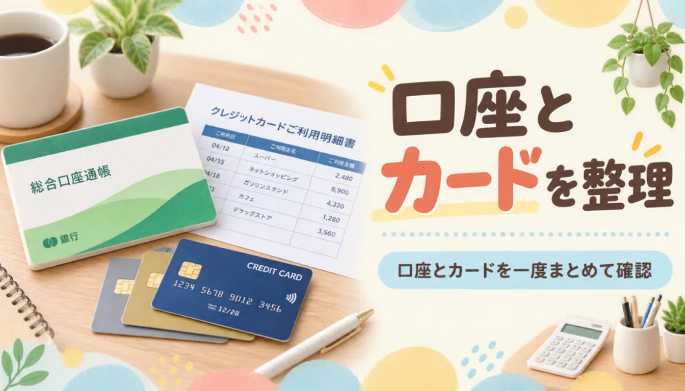 通帳とクレジットカードの明細を並べた様子
