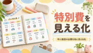 1年分の特別費を書き出した手書きの家計ノート