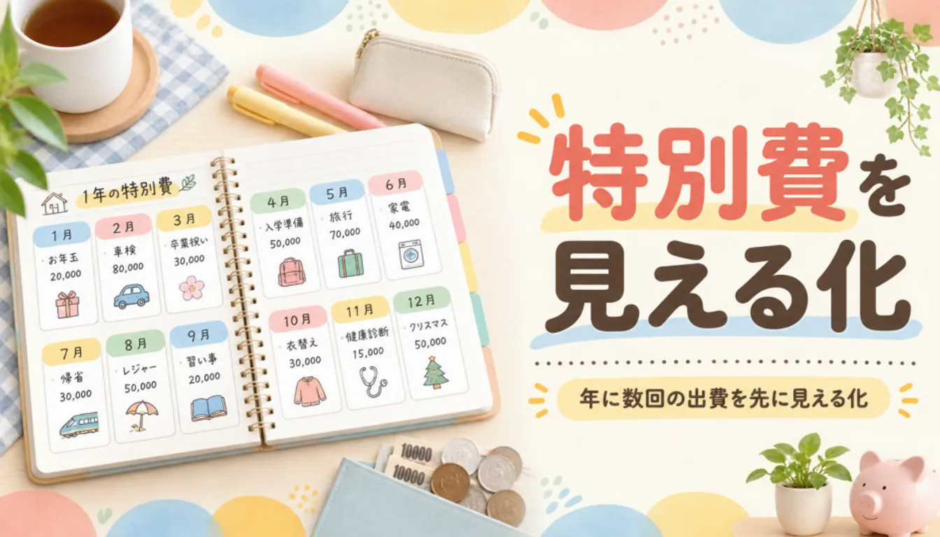 1年分の特別費を書き出した手書きの家計ノート