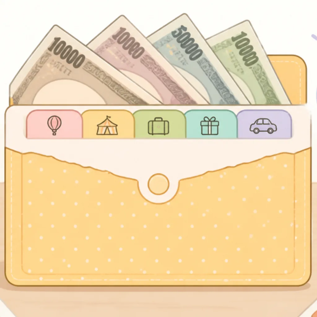 特別費を積み立てるためのお金を入れた封筒