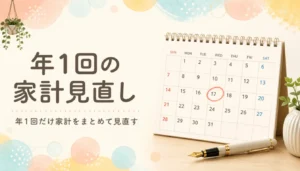 一日だけ丸をつけたカレンダーと万年筆