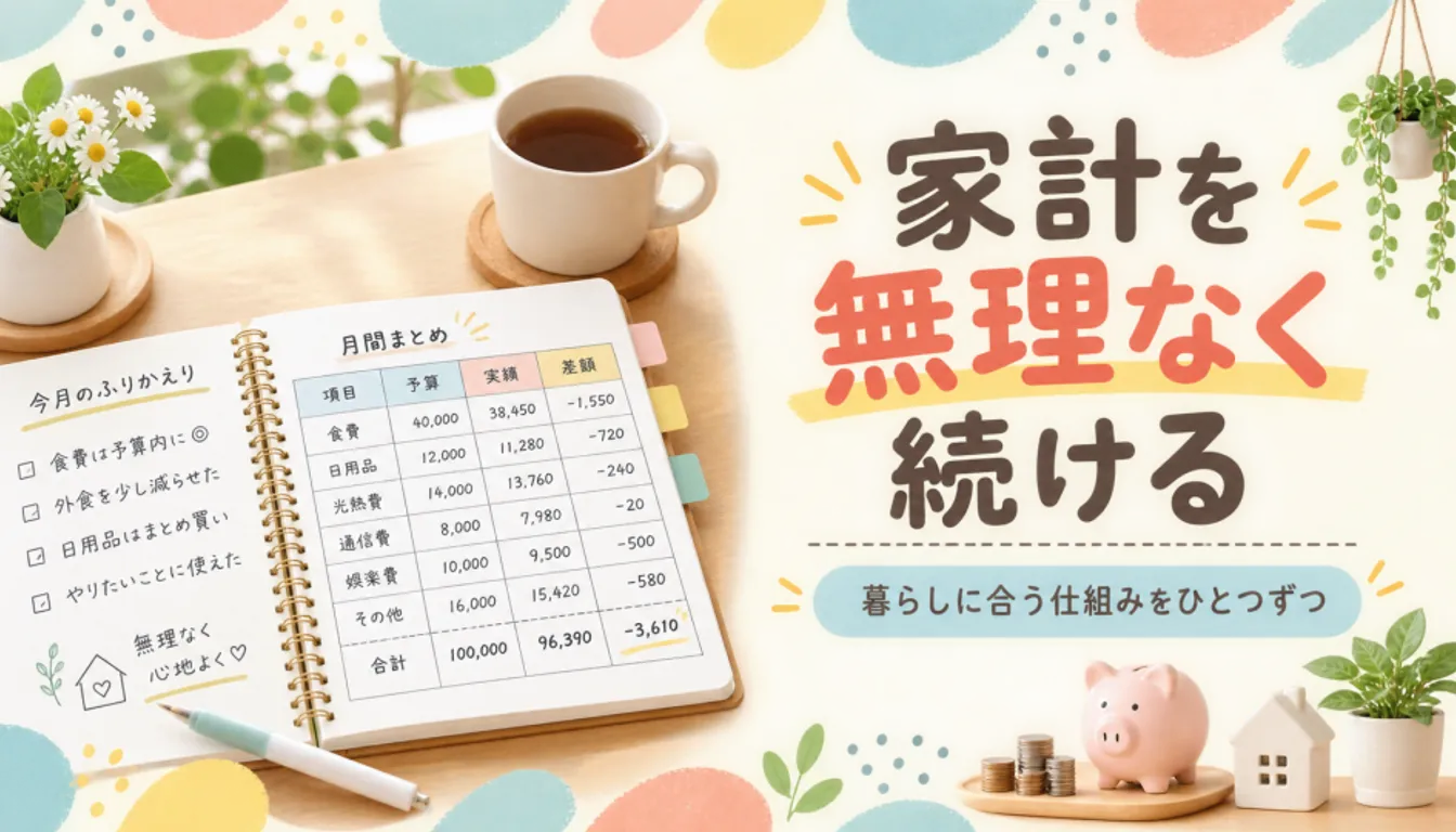 最後のページまで書き込まれた手書きの家計簿ノート