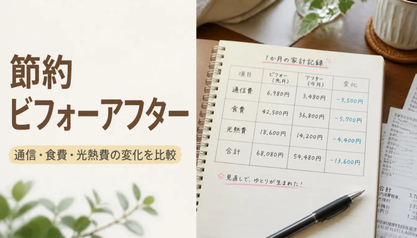 費目ごとの金額を書き込んだ手書きの家計簿ノート