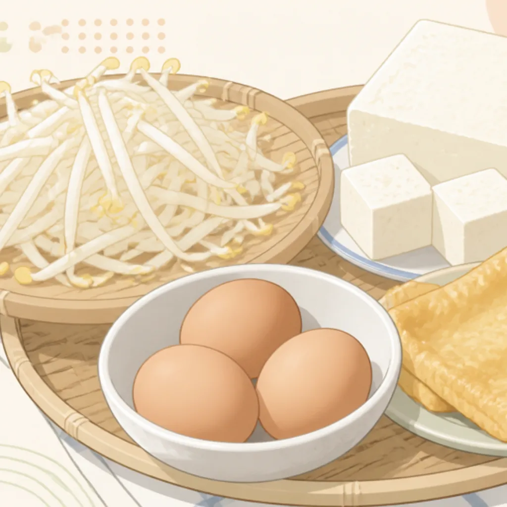 もやしや豆腐など常備している節約食材