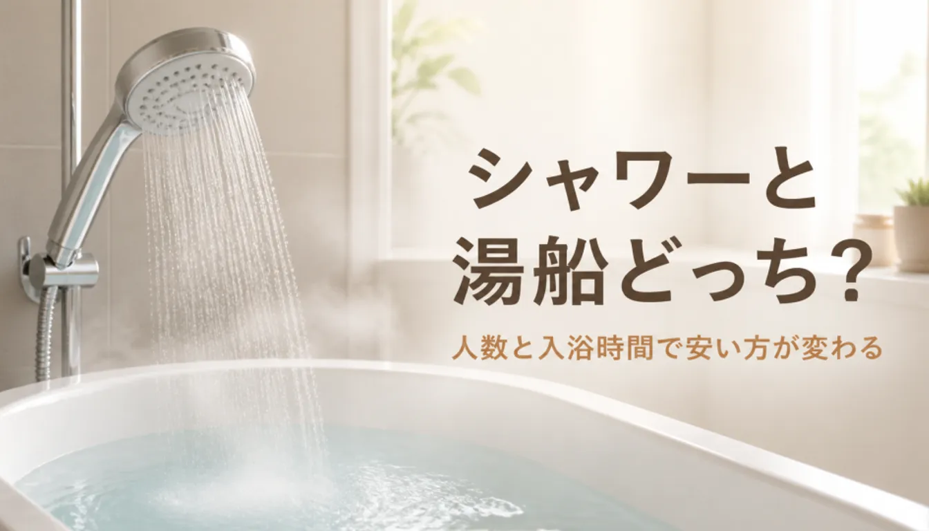 湯を張った浴槽とシャワーヘッド