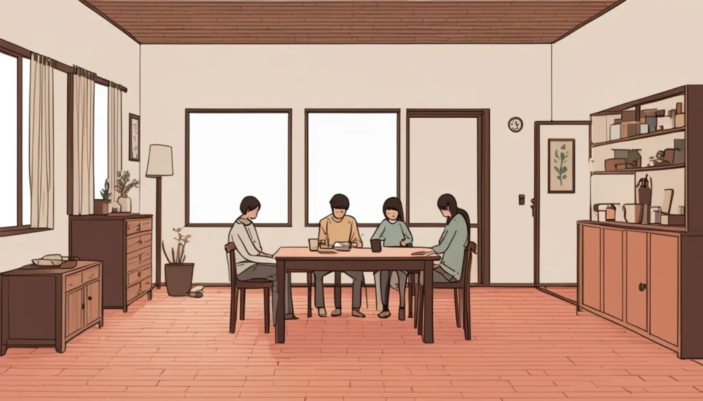 household bills and smartphone on wooden table