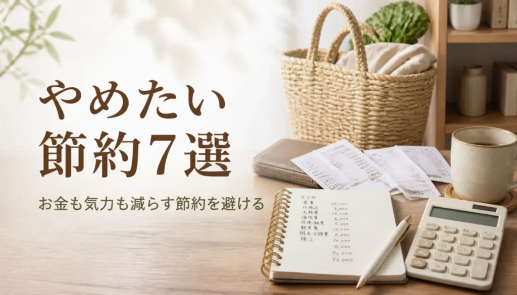 電卓とレシートを添えた家計簿ノート