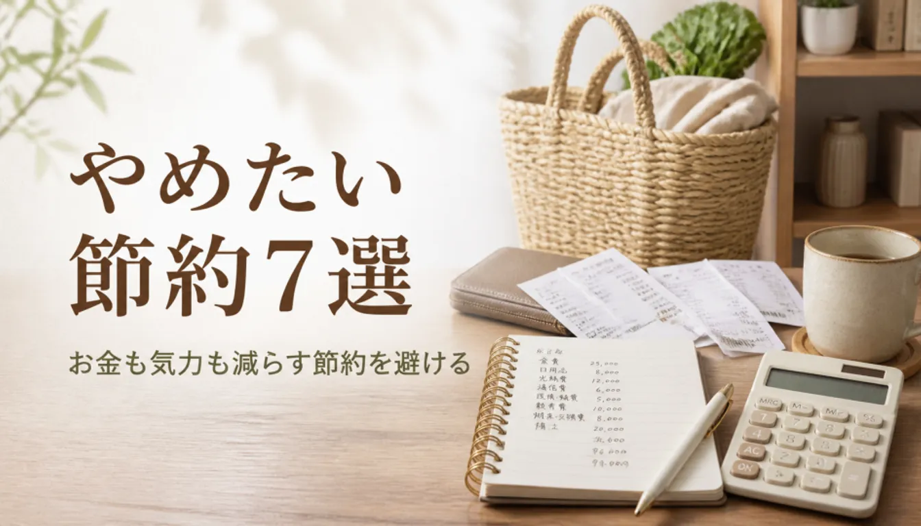 電卓とレシートを添えた家計簿ノート