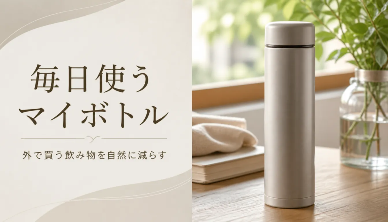 マットな質感のステンレス製保温ボトル